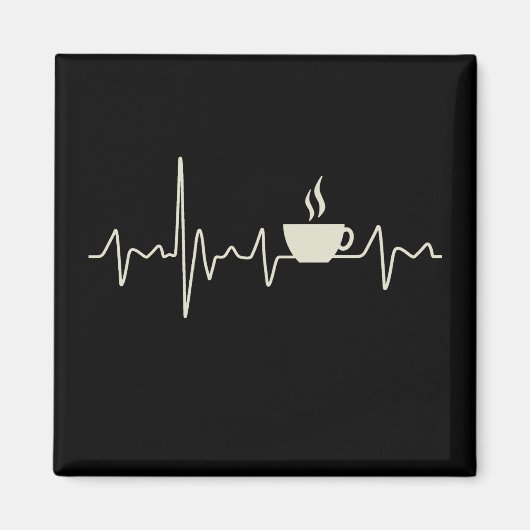 Kaffee-Junkie-Espresso-Design mit Herzschlag Magnet (Vorne)