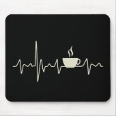 Kaffee-Junkie-Espresso-Design mit Herzschlag Mousepad (Vorne)