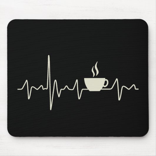 Kaffee-Junkie-Espresso-Design mit Herzschlag Mousepad (Vorne)