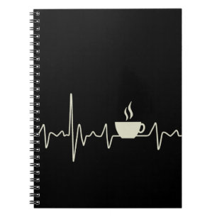 Kaffee-Junkie-Espresso-Design mit Herzschlag Notizblock