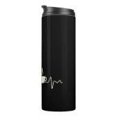 Kaffee-Junkie-Espresso-Design mit Herzschlag Thermosbecher (Nach rechts gedreht)
