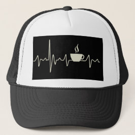 Kaffee-Junkie-Espresso-Design mit Herzschlag Truckerkappe