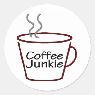 Kaffee-Junkie Runder Aufkleber