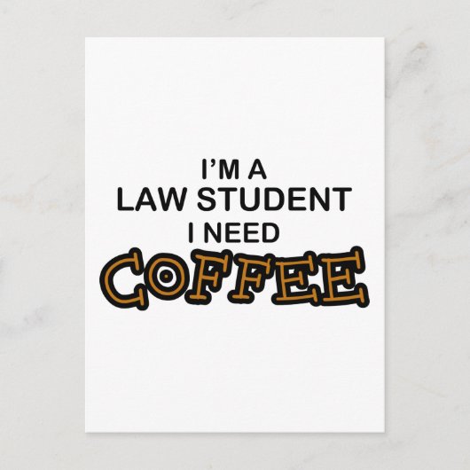 Kaffee - Jurastudentin Postkarte (Vorderseite)