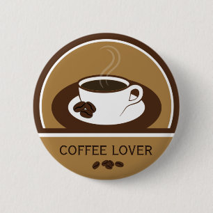 Kaffee-Kaffee-Cup Kaffeebohnen Rundknöpfe Button