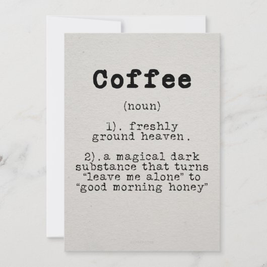 Kaffee-Kaffee-Definition Einladung (Vorderseite)