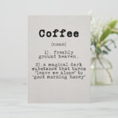 Kaffee-Kaffee-Definition Einladung (Stehend Vorderseite)