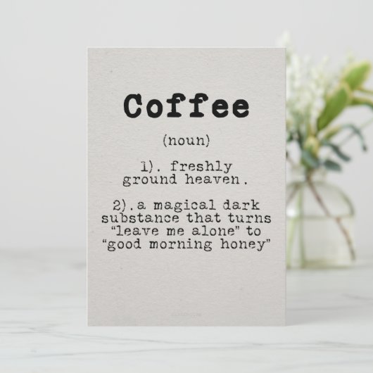 Kaffee-Kaffee-Definition Einladung (Stehend Vorderseite)
