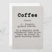 Kaffee-Kaffee-Definition Einladung (Vorne/Hinten)