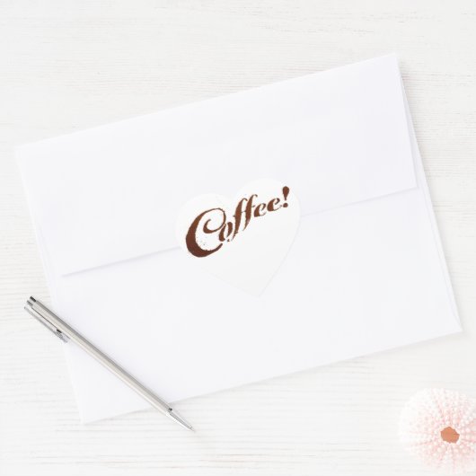 Kaffee Kaffee - Heftpflaster Herz-Aufkleber (Umschlag)