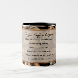 Kaffee Kaffee Kaffee 11 oz Tasse, schwarz Zweifarbige Tasse