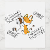 Kaffee Kaffee Kaffee Corgi Premium Weinetikett (Einzelnes Label)