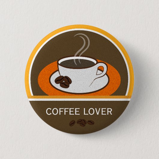Kaffee Kaffee Kaffee Kaffee Kaffeebohnen Rund Abze Button (Vorderseite)