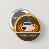 Kaffee Kaffee Kaffee Kaffee Kaffeebohnen Rund Abze Button (Vorne & Hinten)