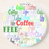 Kaffee Kaffee Kaffee Kaffee! Sandstein Untersetzer (Vorne)