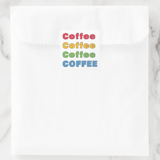 Kaffee Kaffee Kaffee Quadratischer Aufkleber (Tasche)