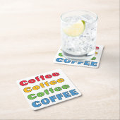 Kaffee Kaffee Kaffee Rechteckiger Pappuntersetzer (Vor Ort)