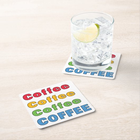 Kaffee Kaffee Kaffee Rechteckiger Pappuntersetzer (Vor Ort)