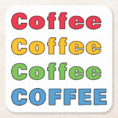 Kaffee Kaffee Kaffee Rechteckiger Pappuntersetzer (Vorderseite)