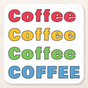 Kaffee Kaffee Kaffee Rechteckiger Pappuntersetzer