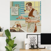 Kaffee, Kaffee, Kaffee, Retro, Vintage Kunst Poster (Heimbüro)