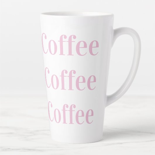 Kaffee Kaffee Kaffee | Stilvolle rosa Typografie Milchtasse (Rechts)