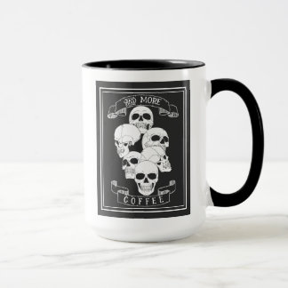 Kaffee Kaffee und mehr Kaffee Schädel mit Text Tasse