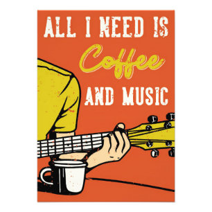 Kaffee-Kaffee und Musik Fotodruck