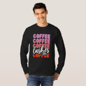 Kaffee Kaffee Und Wimpern Mädchen T-Shirt (Vorne ganz)