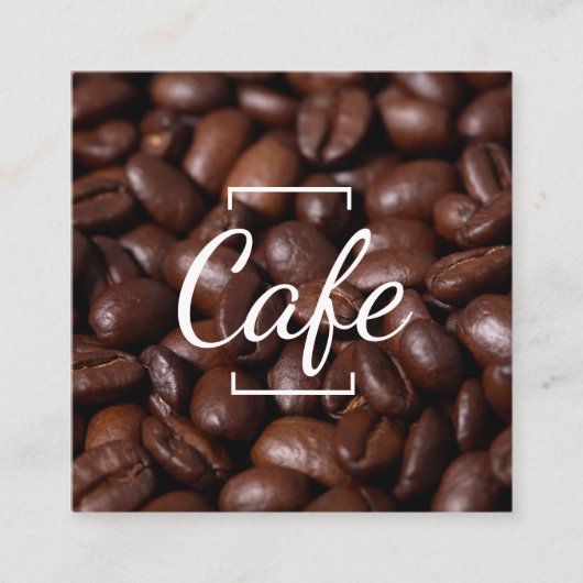 Kaffee/Kaffeebohnen Quadratische Visitenkarte (Vorderseite)