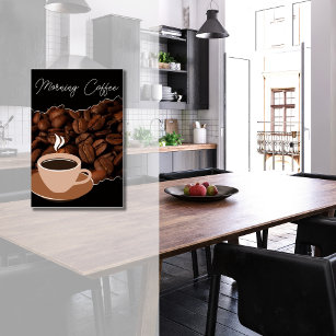 Kaffee, Kaffeebohnen und Kaffee-Cup Poster