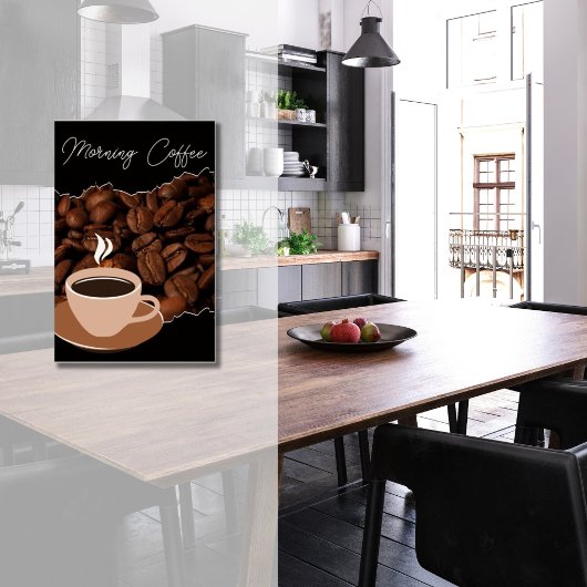 Kaffee, Kaffeebohnen und Kaffee-Cup Poster