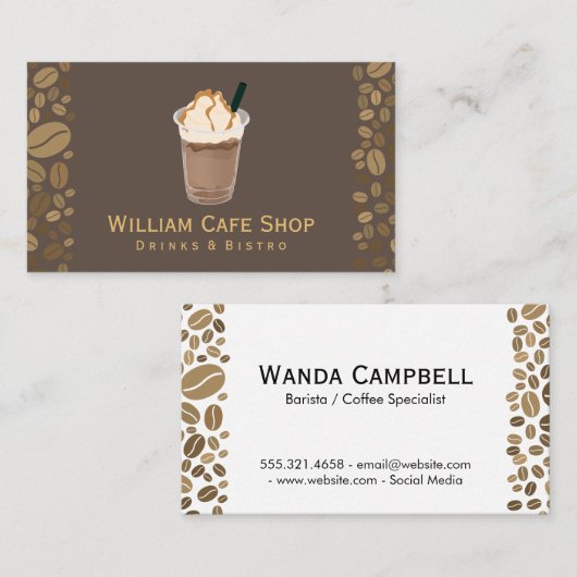 Kaffee | Kaffeebohnen Visitenkarte (Vorne/Hinten)