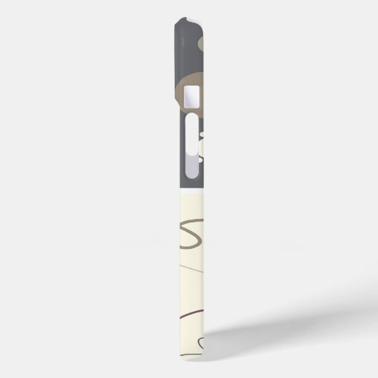 Kaffee Karo Kariert Dots Scribbles Stripes Muster Case-Mate iPhone Hülle (Rückseite / Links)