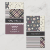 Kaffee Karos Streifen Skripte Dots Combo Muster Visitenkarte (Vorne/Hinten)