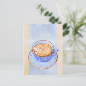 Kaffee-Katze 2 Postkarte (Stehend Vorderseite)