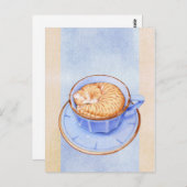 Kaffee-Katze 2 Postkarte (Vorne/Hinten)