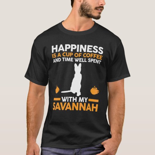 Kaffee Katze Savannah T-Shirt (Vorderseite)