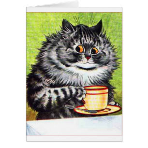 Kaffee-Katze (Vintages Bild)