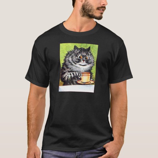 Kaffee-Katze (Vintages Bild) T-Shirt (Vorderseite)