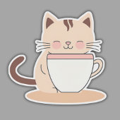 Kaffee-Katze wasserdicht Aufkleber