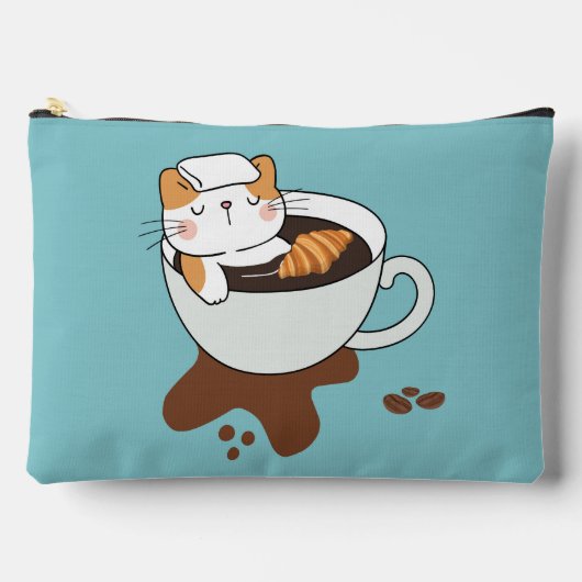 Kaffee Katze Zubehörtasche (Vorderseite)