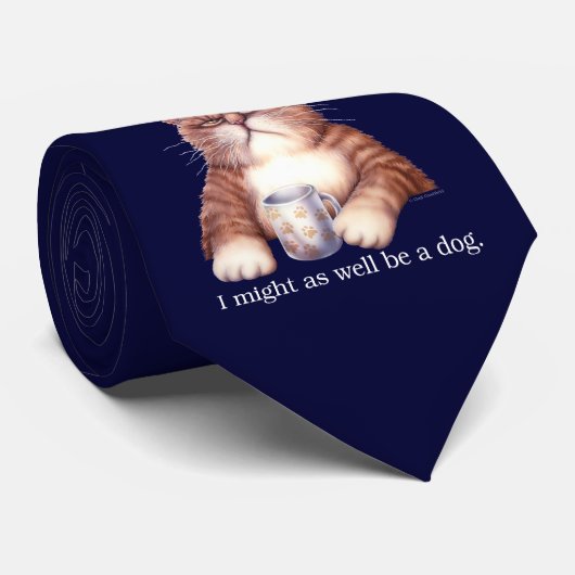 Kaffee-Katzen-Krawatte Krawatte (Gerollt)