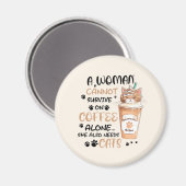 Kaffee & Katzen - Niedliche Kawaii Kunst Magnet (Vorderseite/Rückseite)