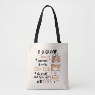 Kaffee & Katzen - Niedliche Kawaii Kunst Tasche