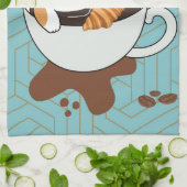 Kaffee-Katzen-Spa Geschirrtuch (Gefaltet)