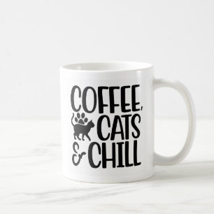 Kaffee, Katzen und Kalt - schwarz Kaffeetasse