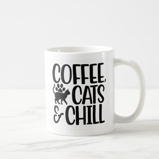 Kaffee, Katzen und Kalt - schwarz Kaffeetasse (Rechts)