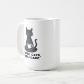 Kaffee, Katzen und Selbstfürsorge Kaffeetasse (Vorderseite Links)