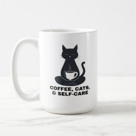Kaffee, Katzen und Selbstfürsorge Kaffeetasse